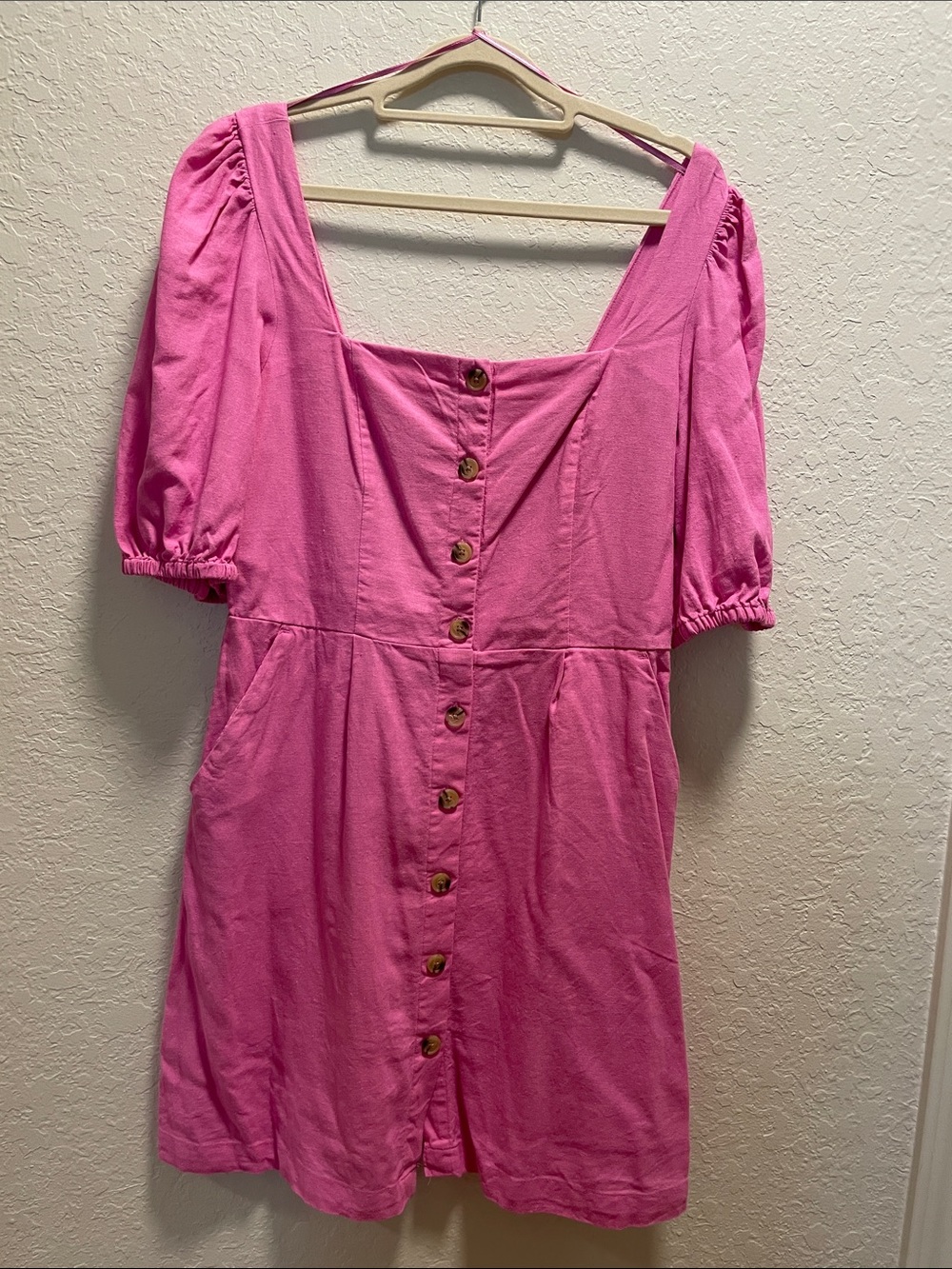 Old Navy Pink Button-Front Mini Dress